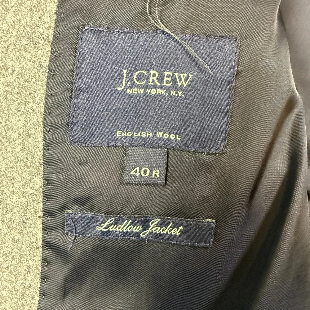 J.Crew‎ Ludlow Blazer Yorkshire Tweed Moon Mens 40R Grey English Wool Sport Coat